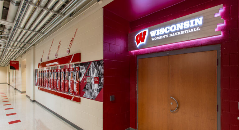 UW-Basketball Badger Women's Basketball LED Sign Acrylic Panel Player Feature