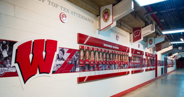 UW-Volleyball Corridor Player Panels Dimensional Acrylic Badgers