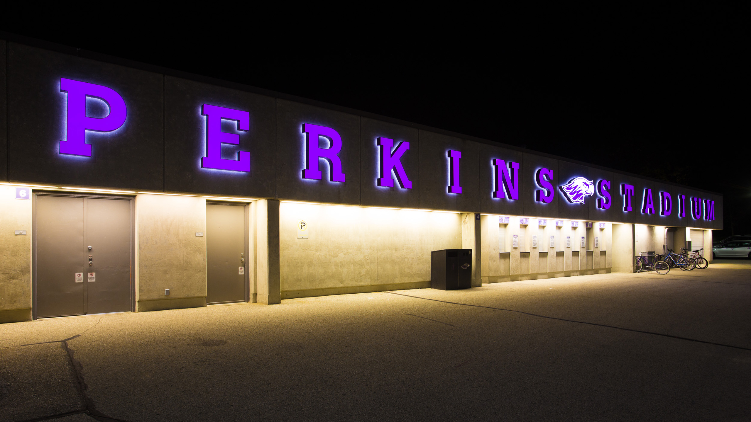 UW-Whitewater Perkins Stadium Lit Letters Exterior Branding