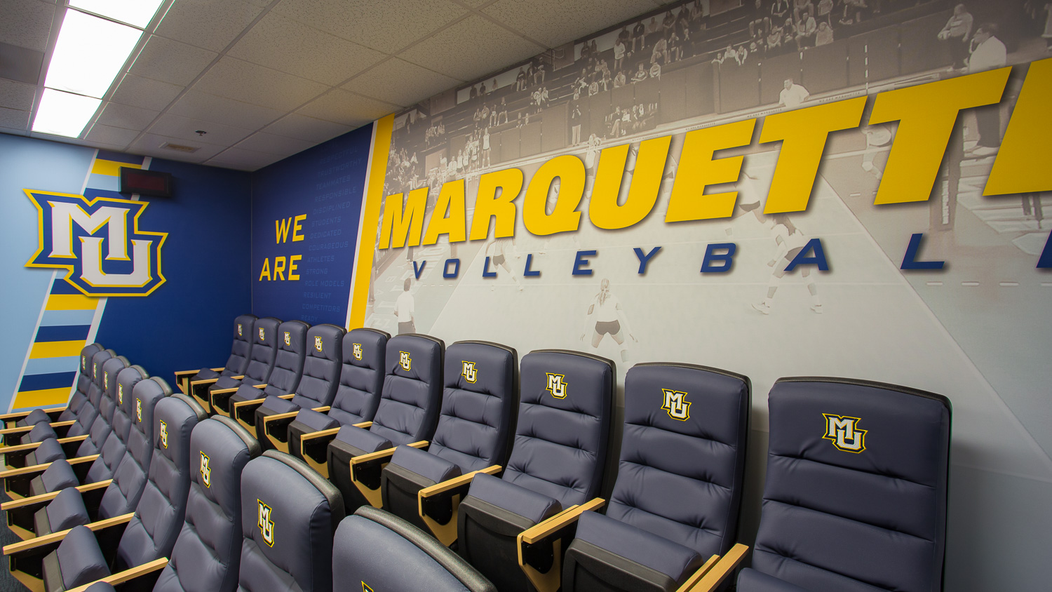 Marquette University Volleyball Film Room Custom Wallpaper