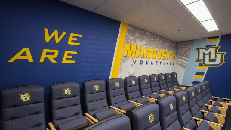 Marquette University Volleyball Film Room Custom Wallpaper
