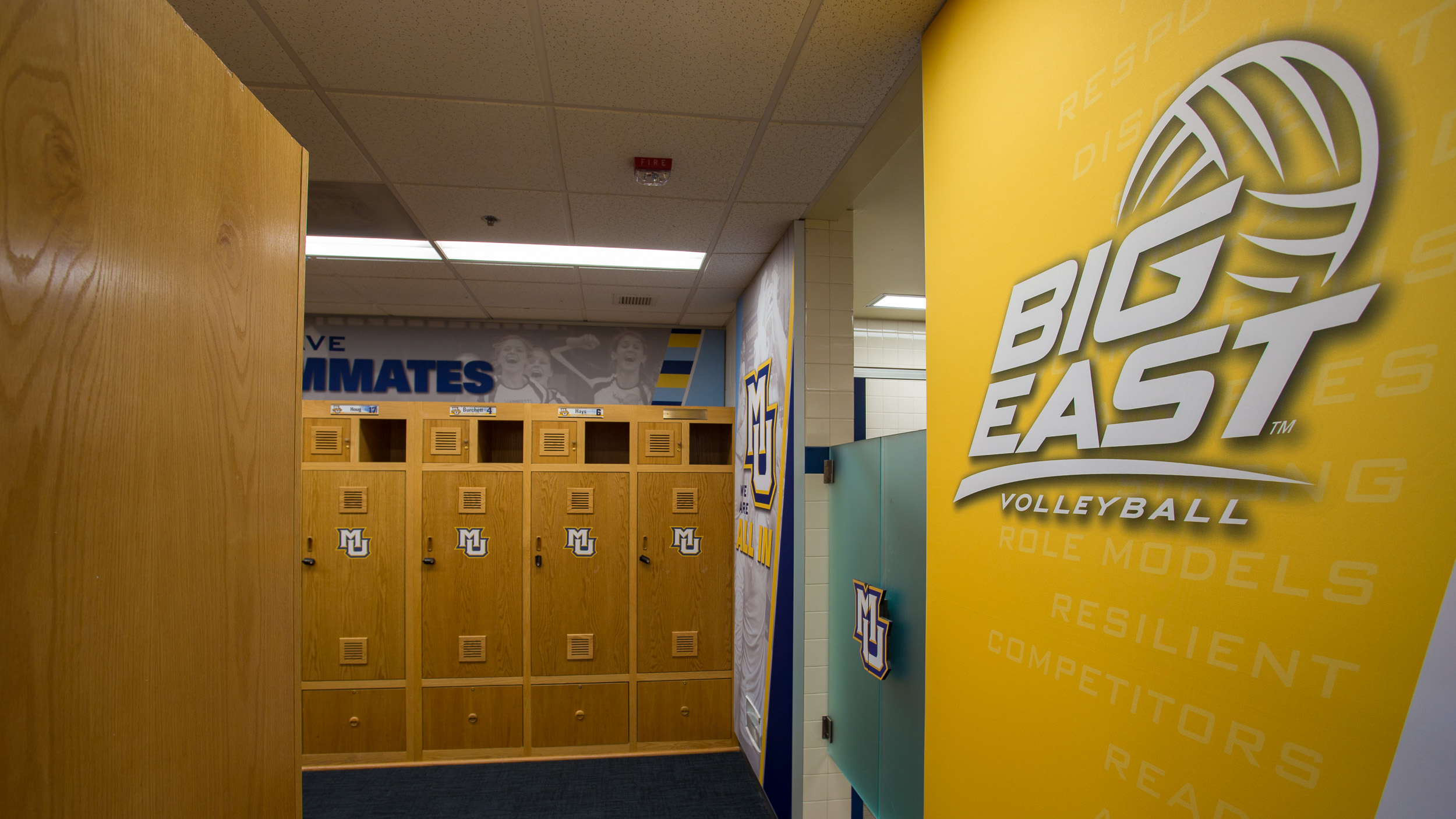 Marquette University Volleyball Locker Room Facility Branding Detail Photo