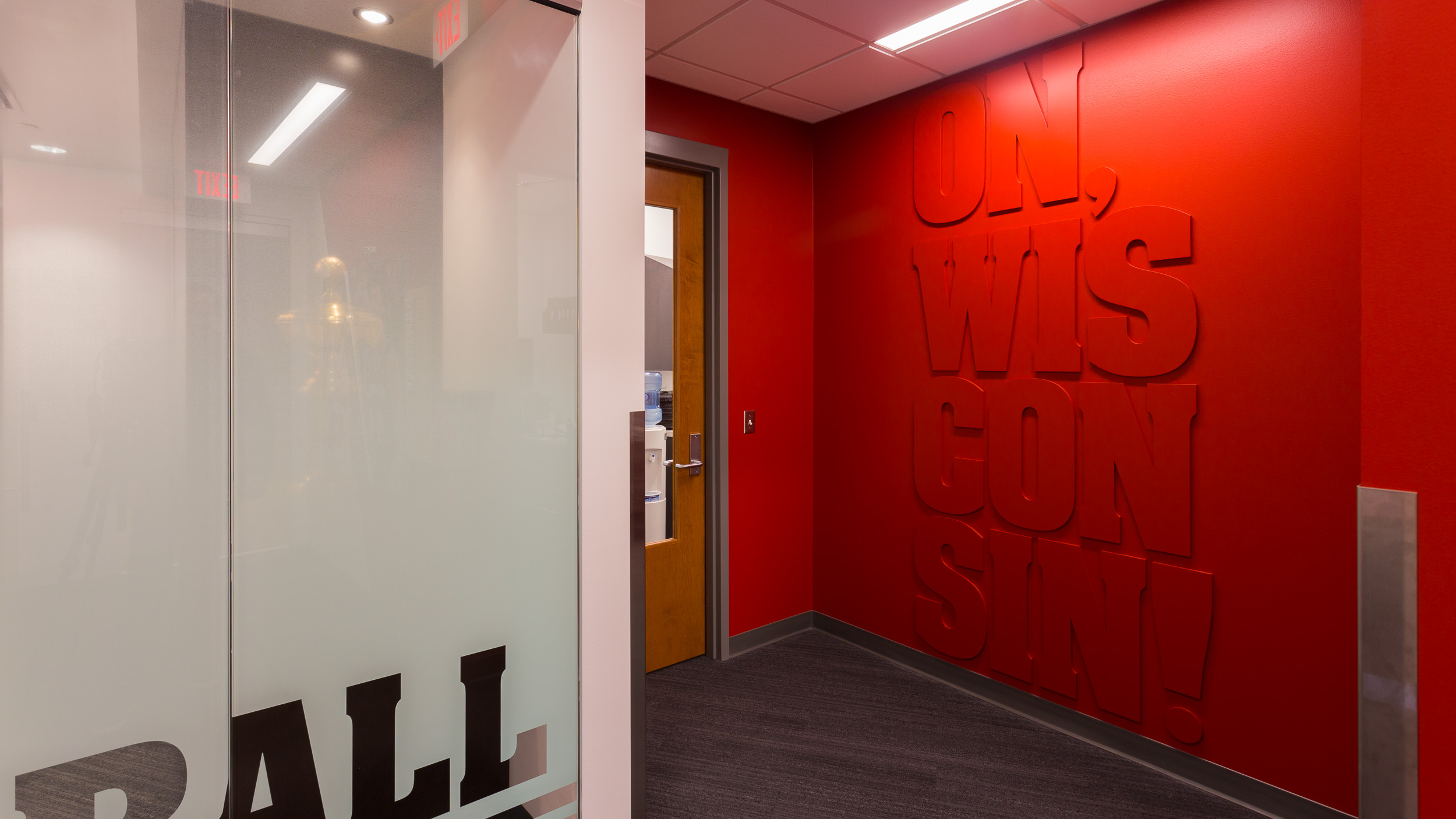 University of Wisconsin - Basketball Offices Acrylic Tagline Feature Wall