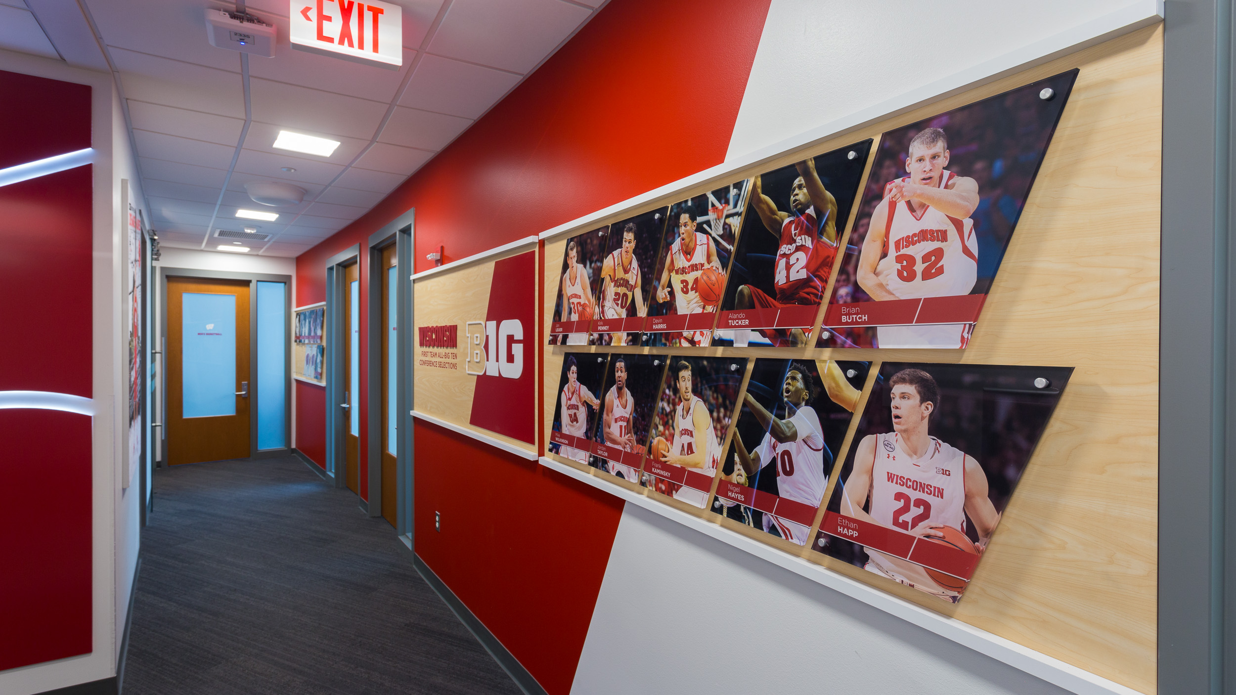 University of Wisconsin - Basketball Offices Big Ten Player Wall Acrylic
