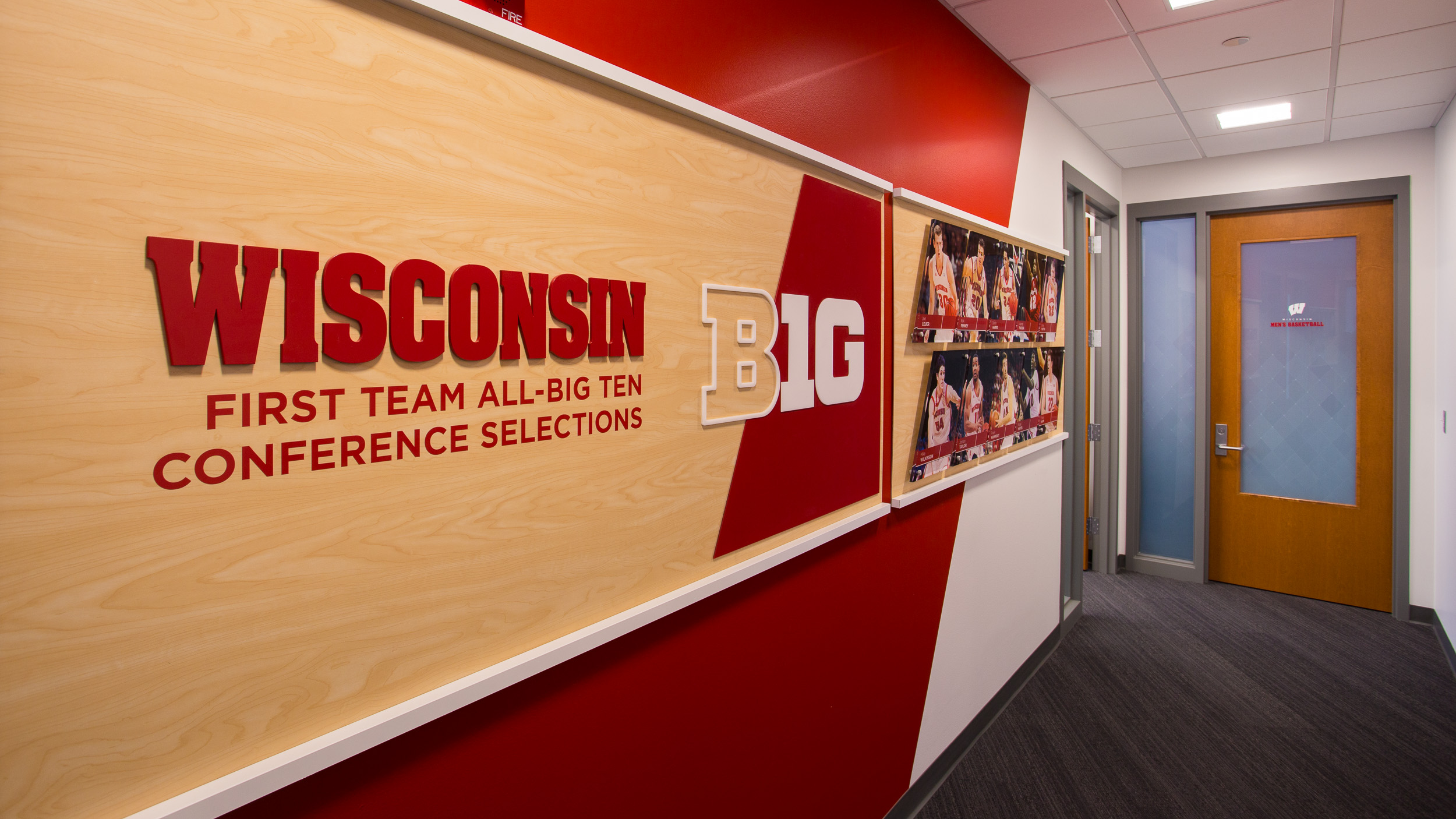 University of Wisconsin - Basketball Offices Big Ten Player Wall Acrylic Lettering