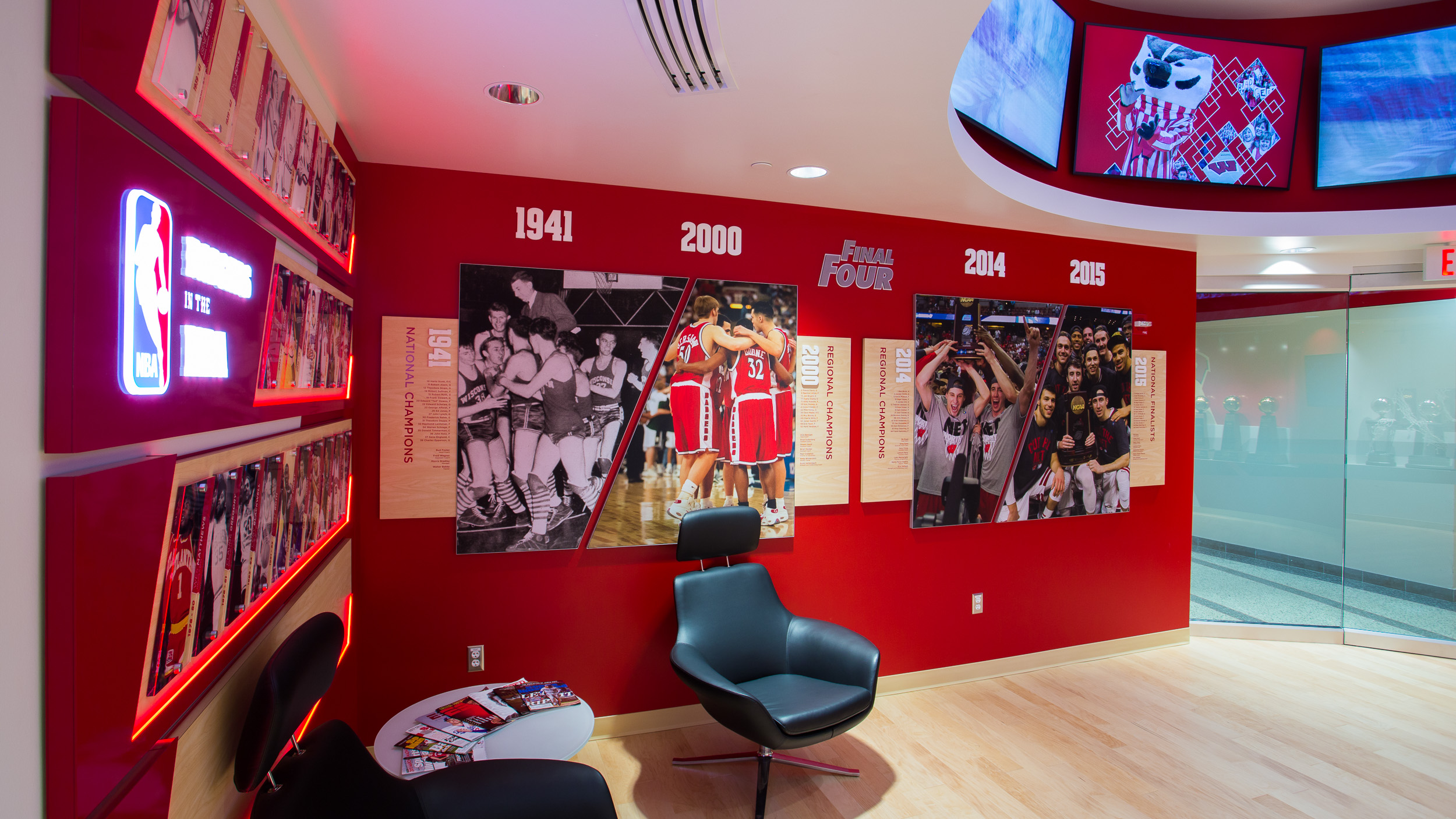 University of Wisconsin - Basketball Offices Championship Wall SEG Frames