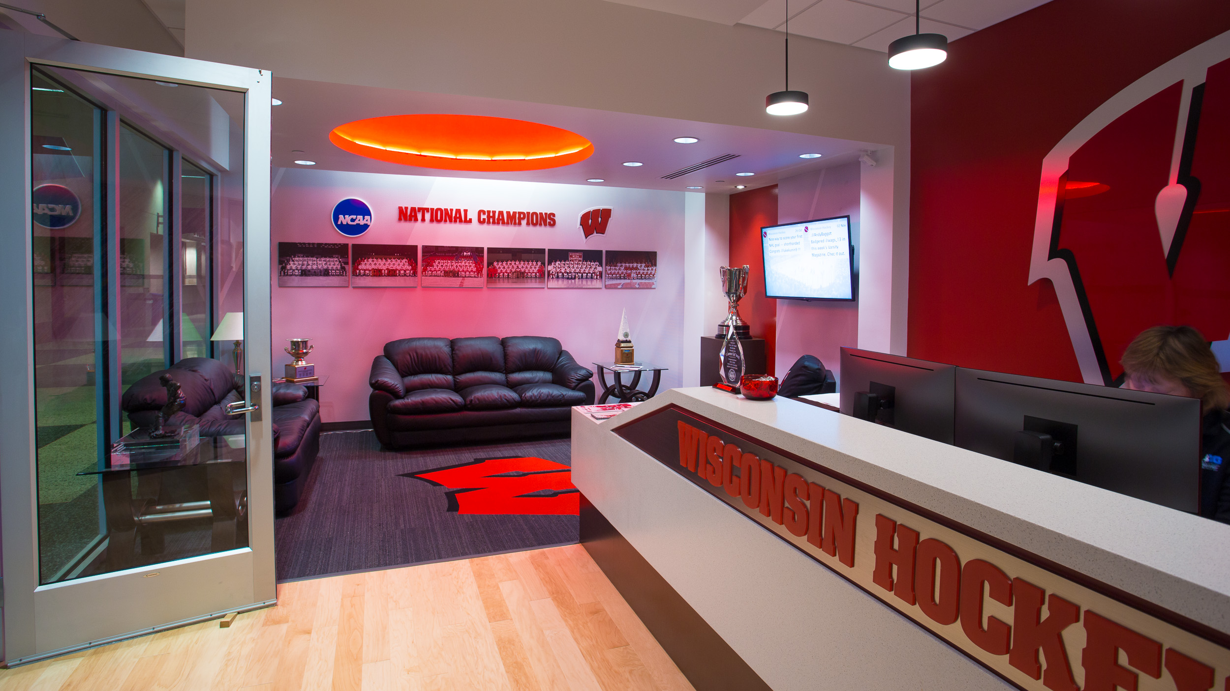 University of Wisconsin - Hockey Offices Lobby Facility Branding