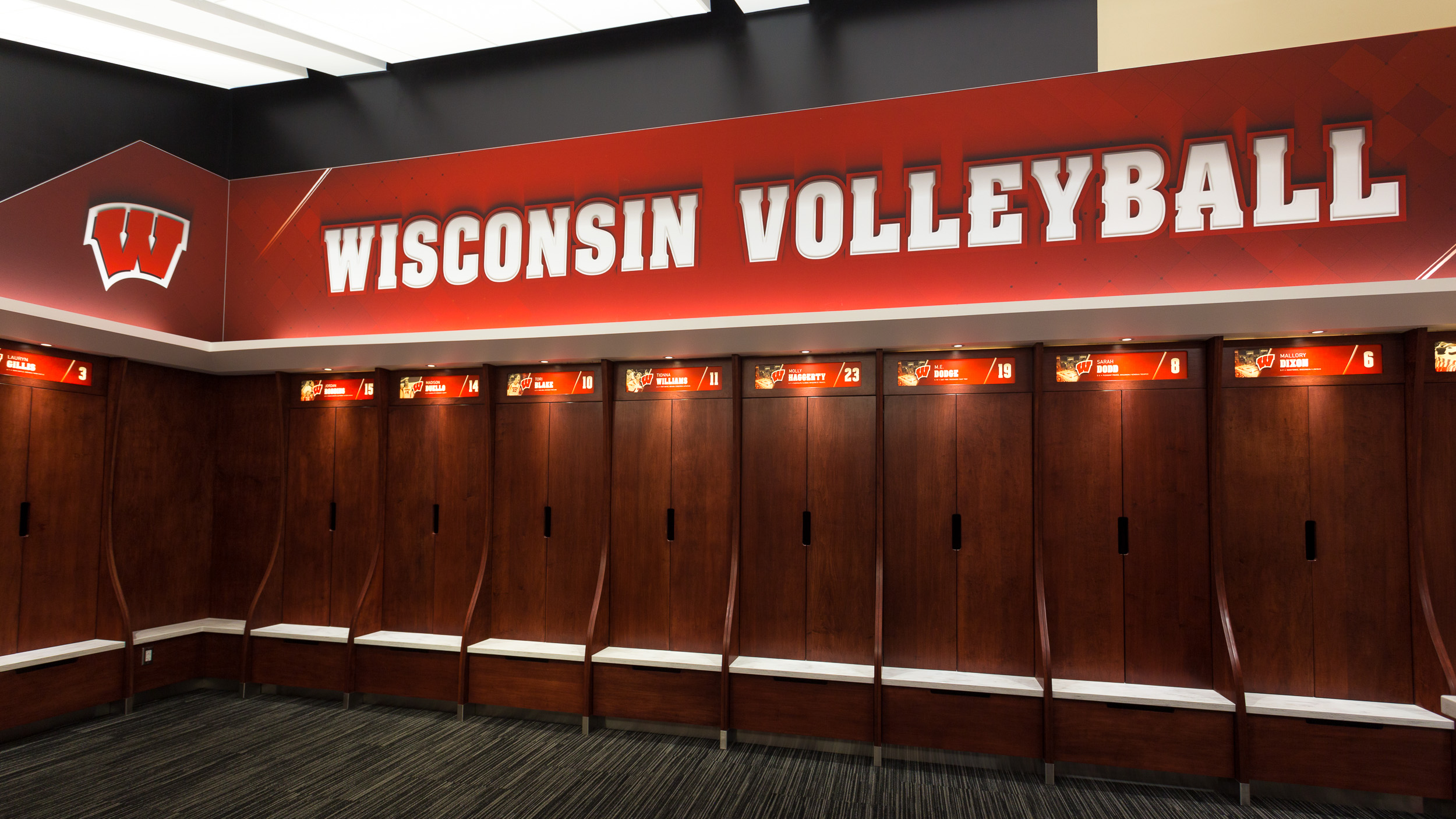 University of Wisconsin - Volleyball Lockers Branding SEG Frame