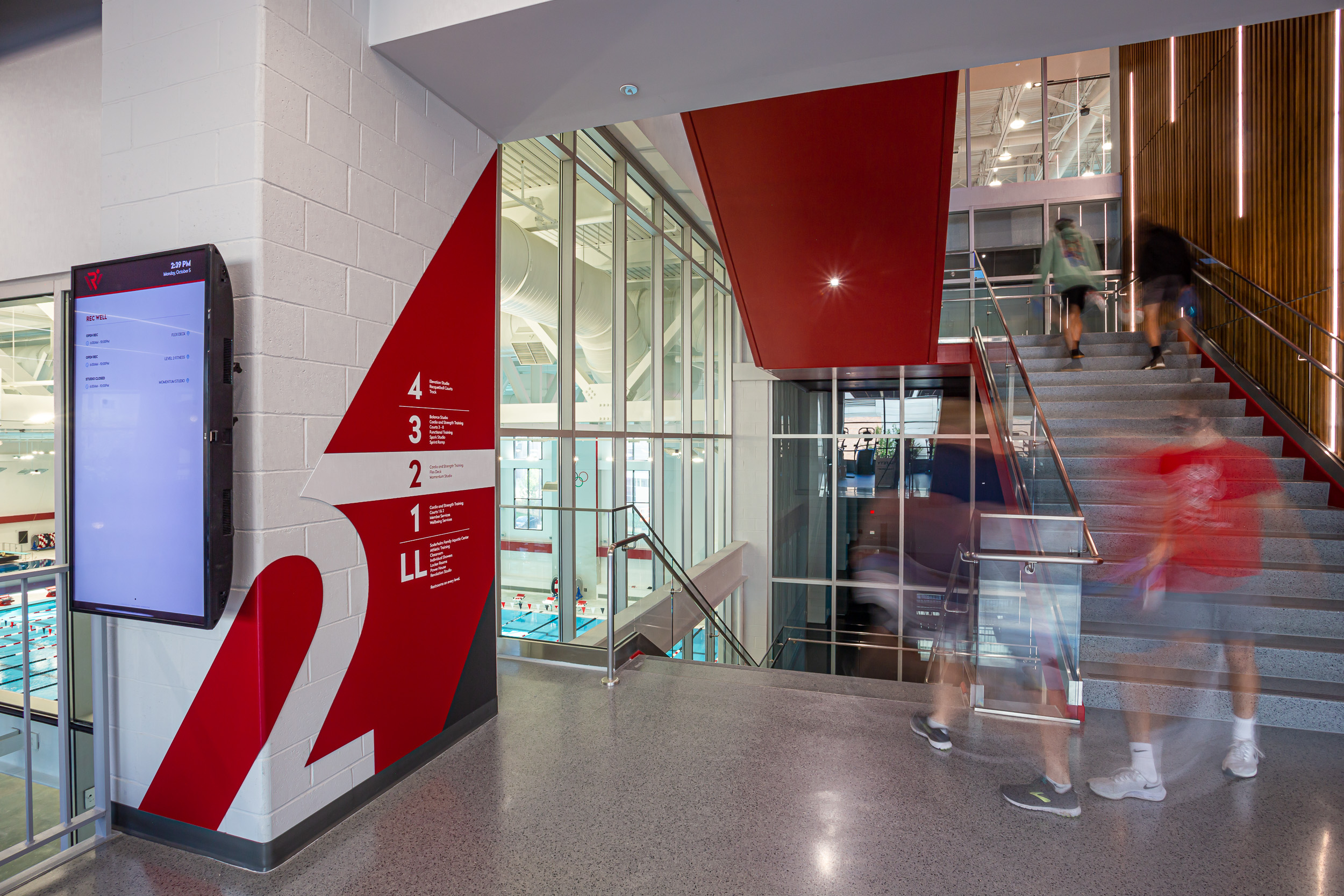 University Of Wisconsin - Recreation & Wellbeing Level Two Wayfinding Signage