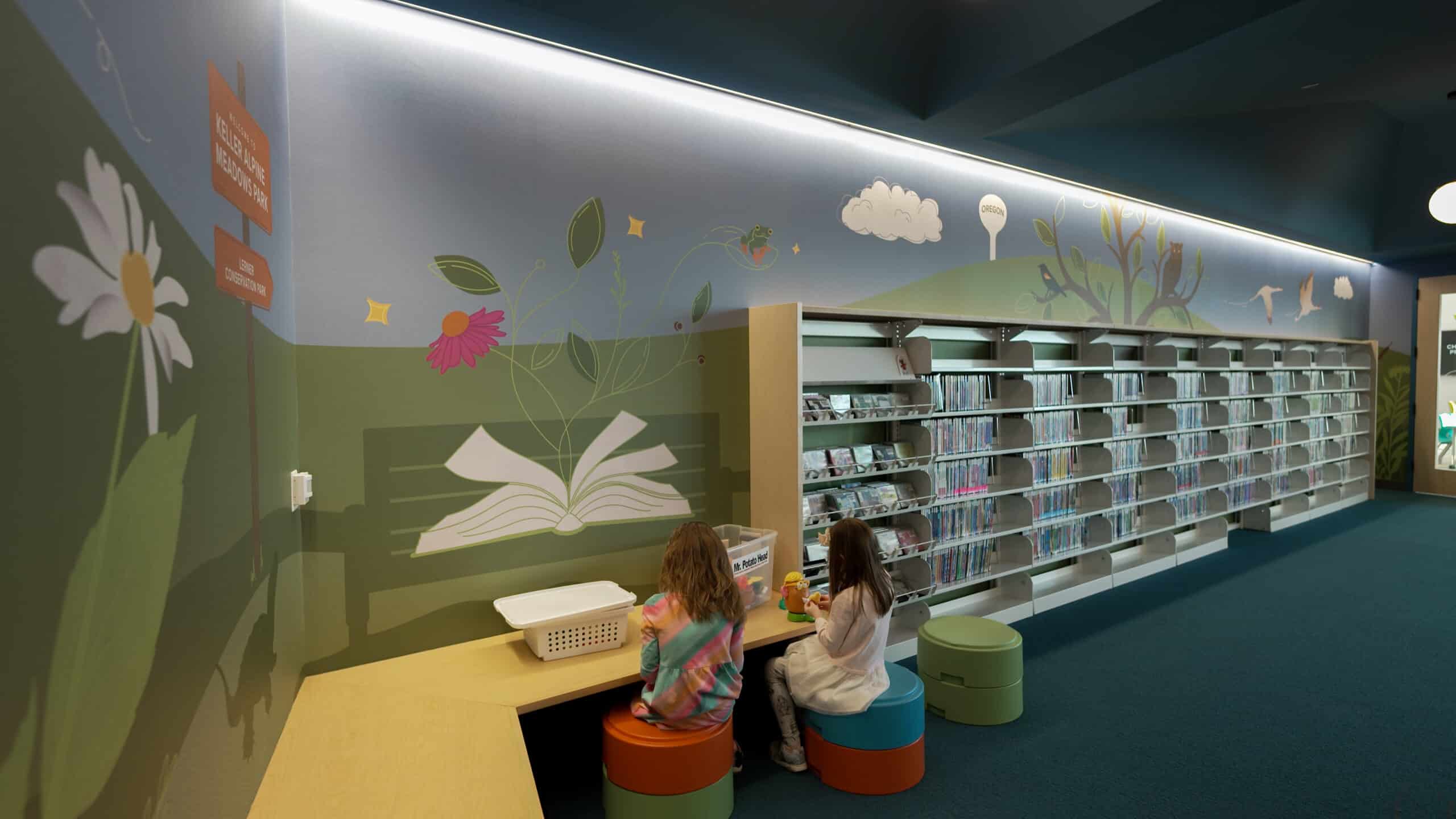 Oregon Public Library Custom Wallpaper Design Kids Reading Nook