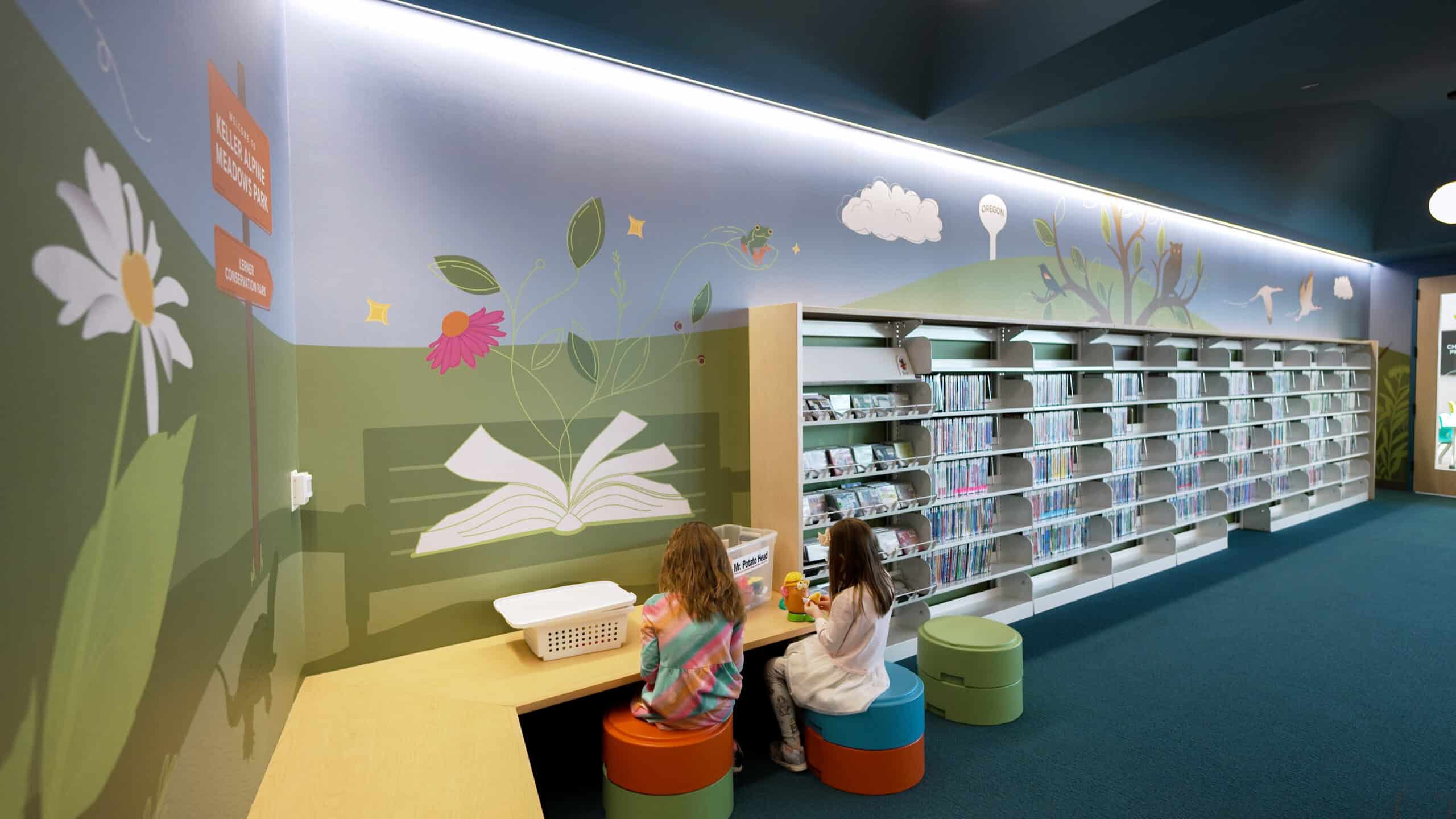 Oregon Public Library Custom Wallpaper Children's Reading Nook
