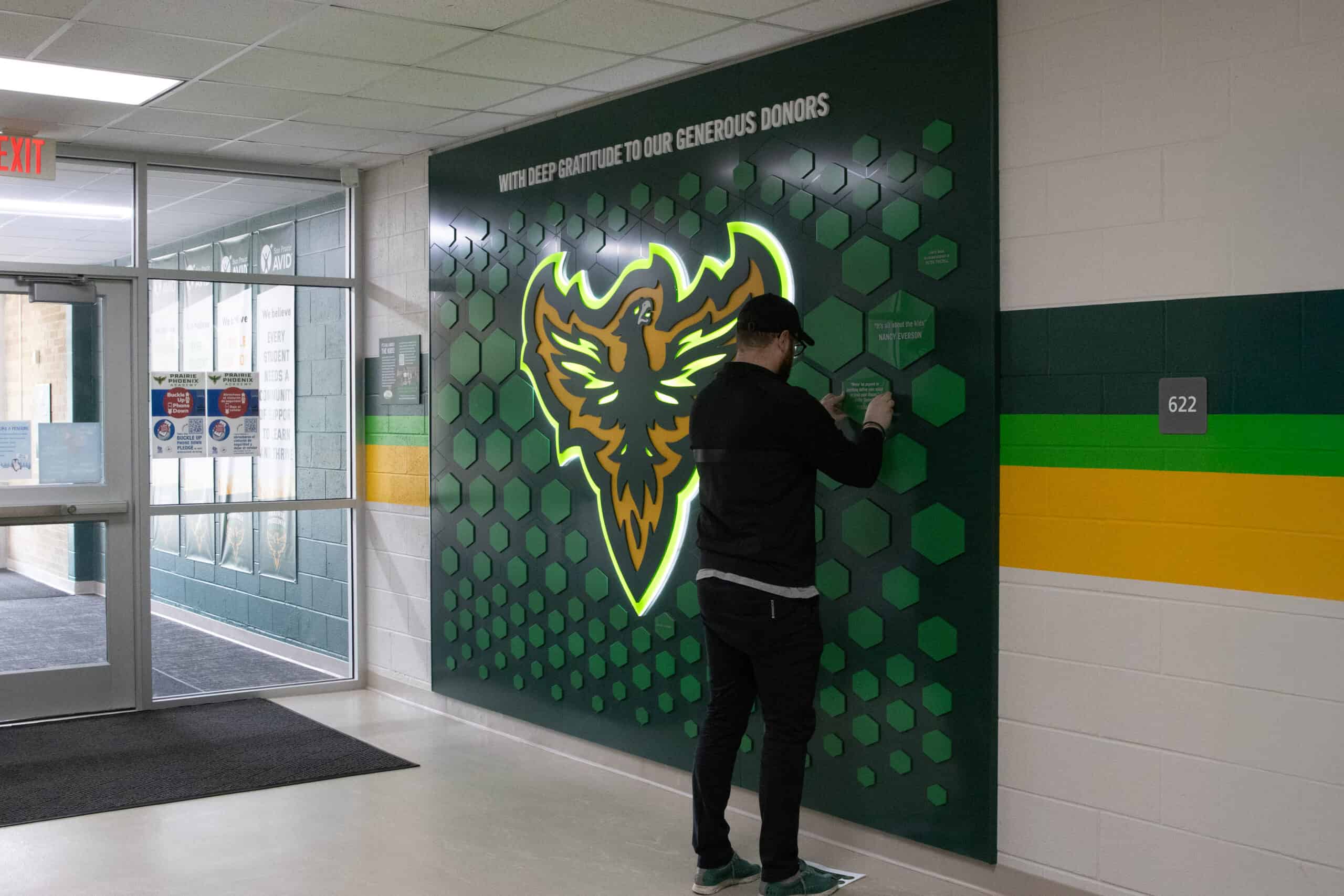 Phoenix Academy Donor Wall Installation