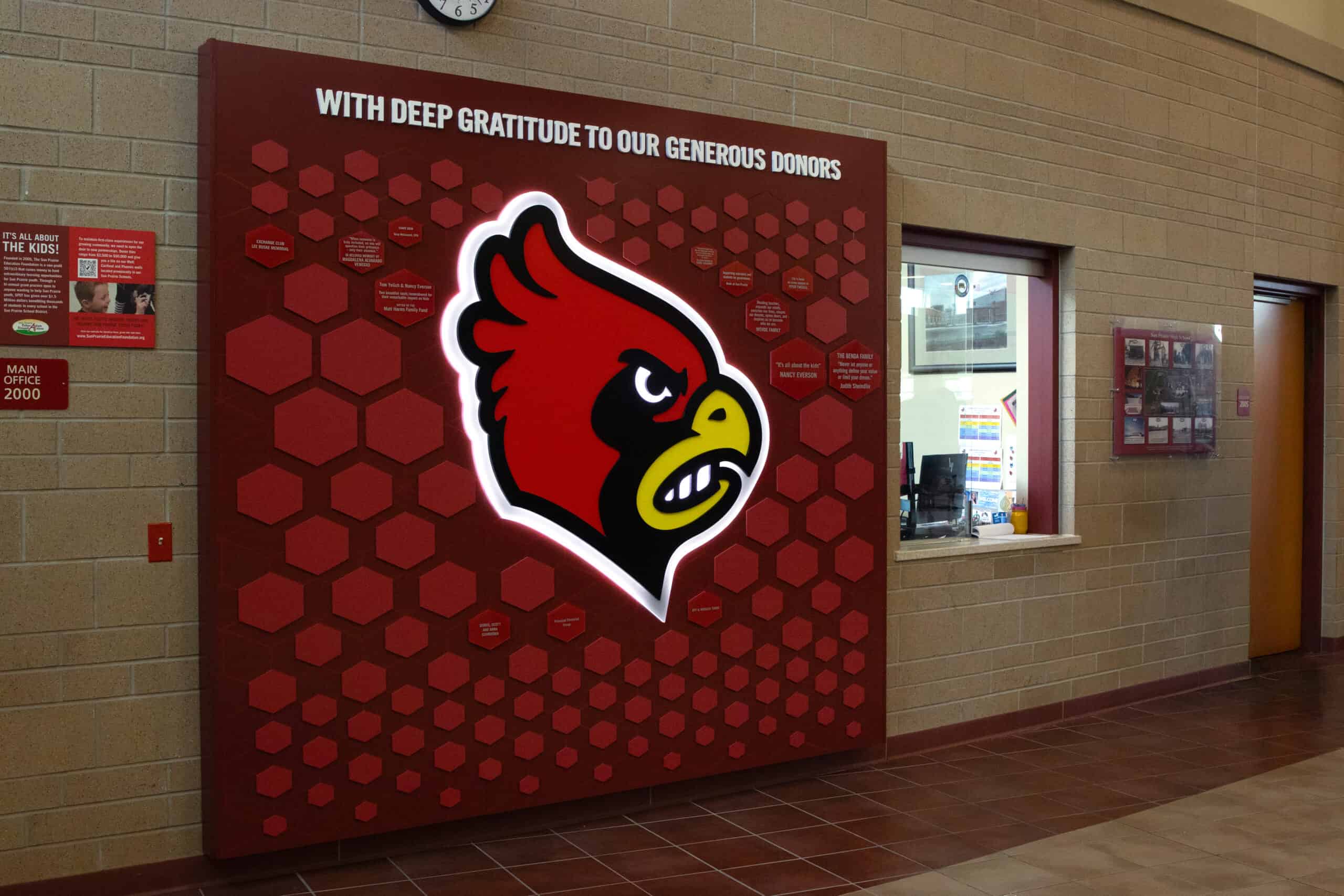 Sun Prairie East Donor Wall Design