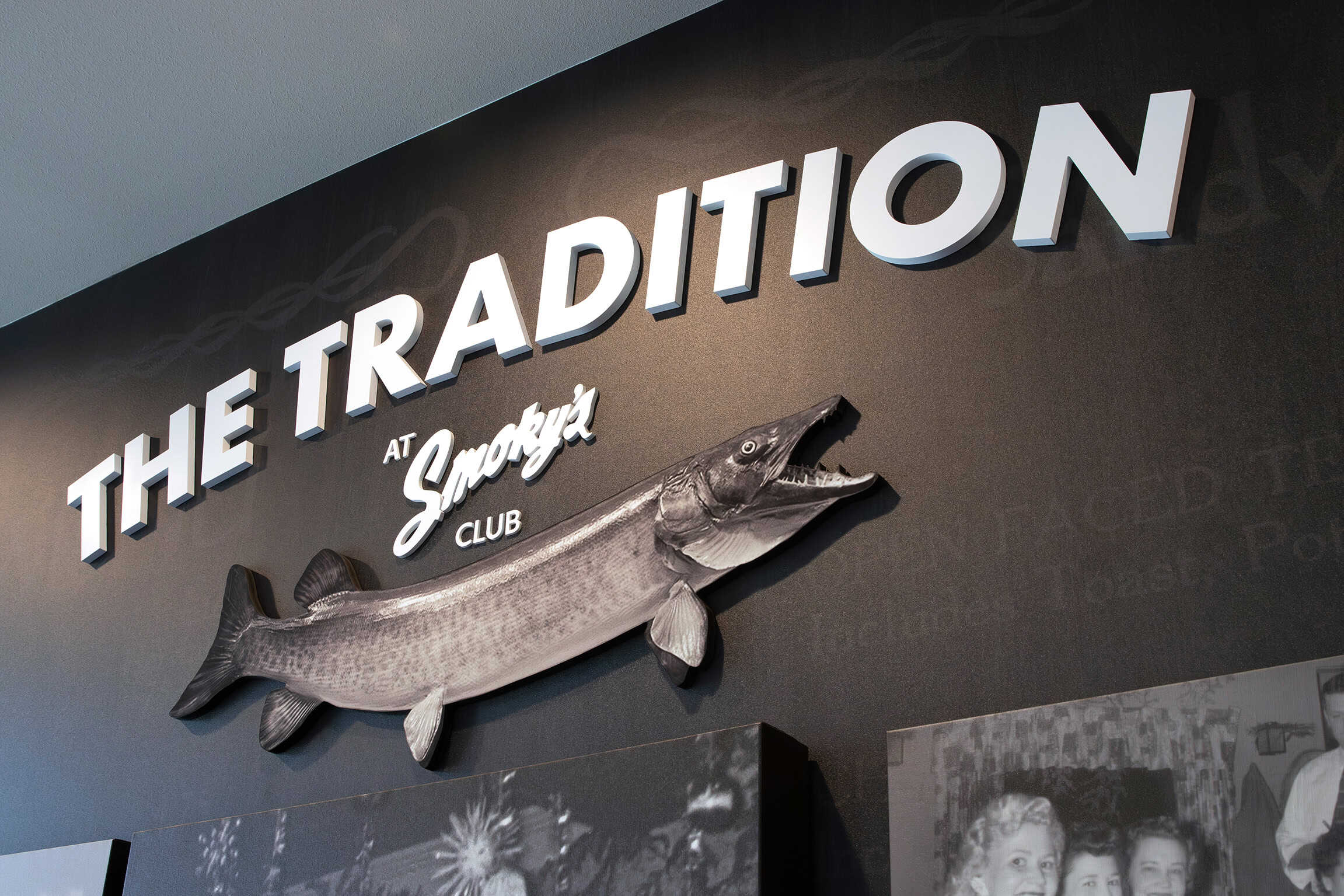 Lobby Entrance Heritage Wall Acrylic Dimensional Logo The Tradition At Smokey's Club