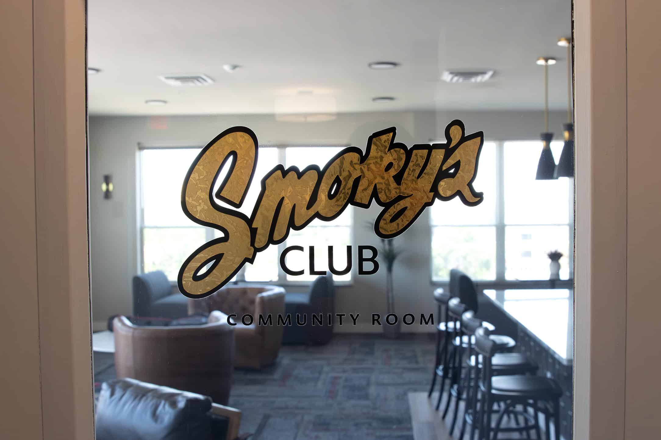 Gold Foil Window Vinyl The Tradition At Smokey's Club