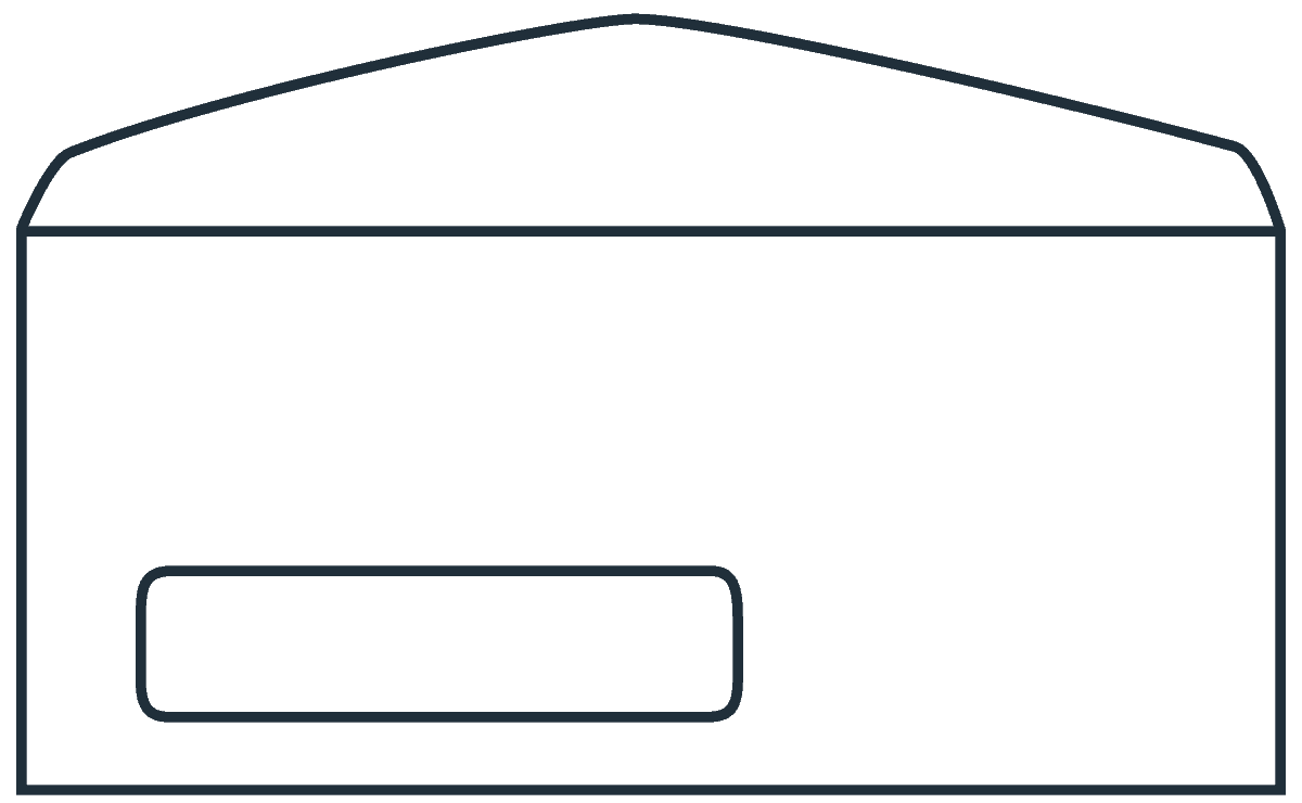 Icon of a standard envelope with a rectangular window.