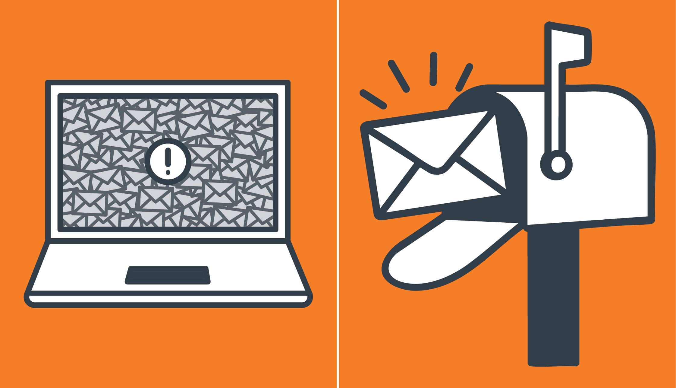 Cluttered Email Inbox Vs One Piece Of Direct Mail