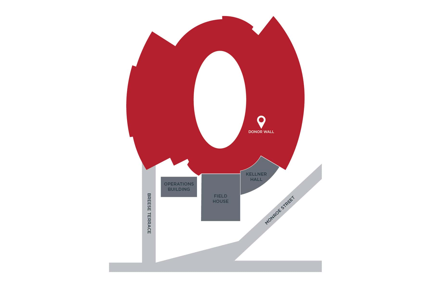Camp Randall Stadium Donor Wall Map