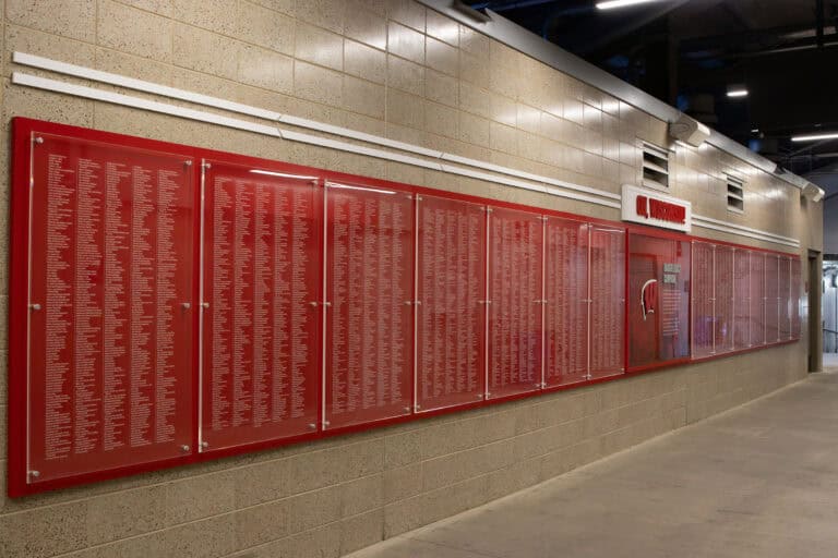Camp Randall Stadium Donor Wall Custom Design