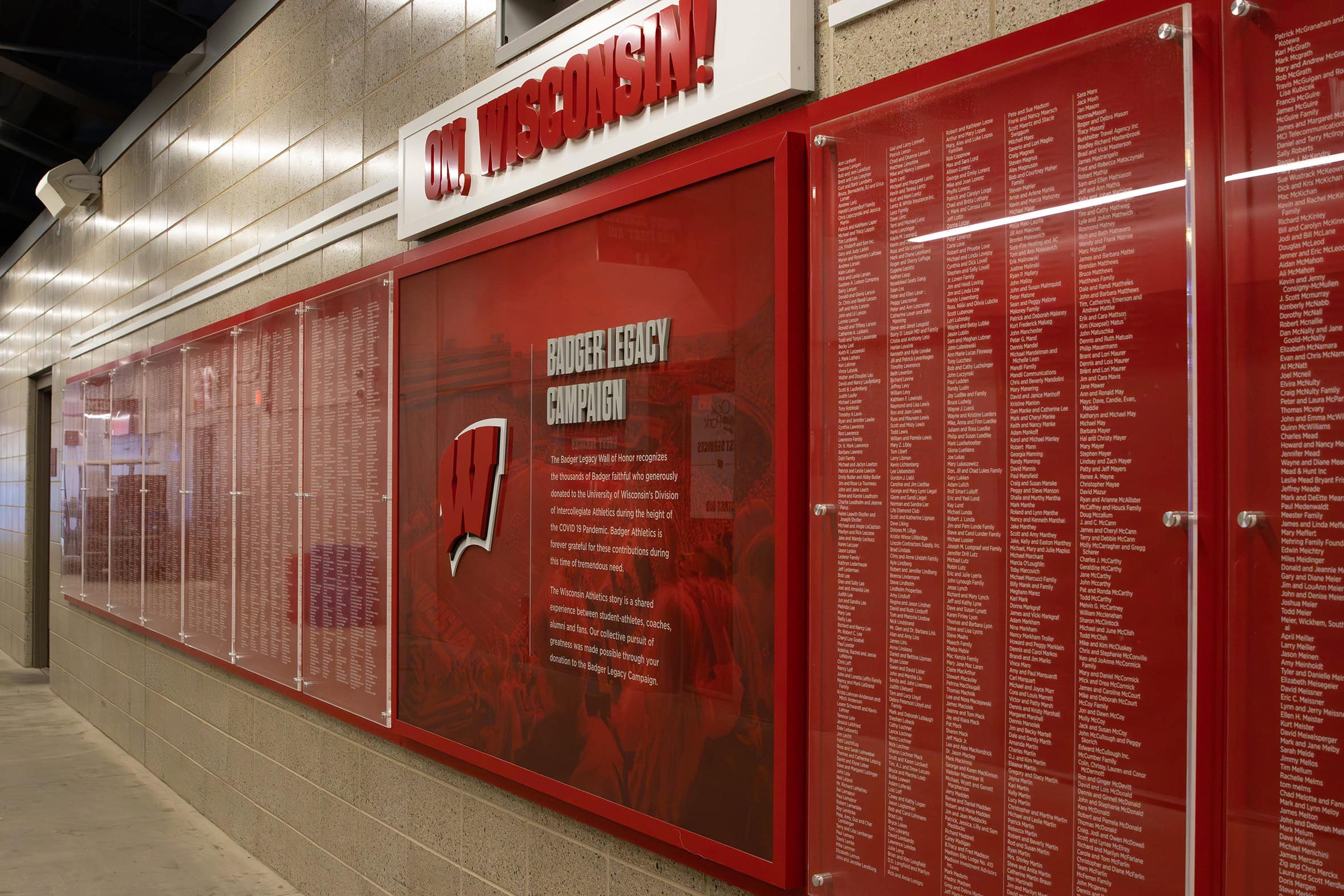Camp Randall Stadium Donor Wall