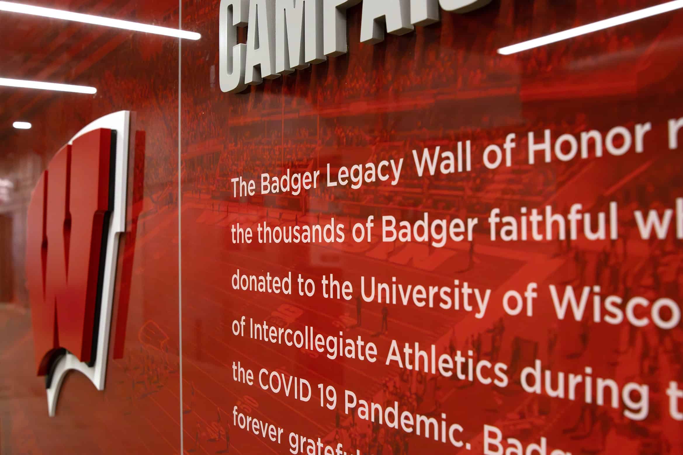 Camp Randall Stadium Donor Wall Dimensional Acrylic Logo