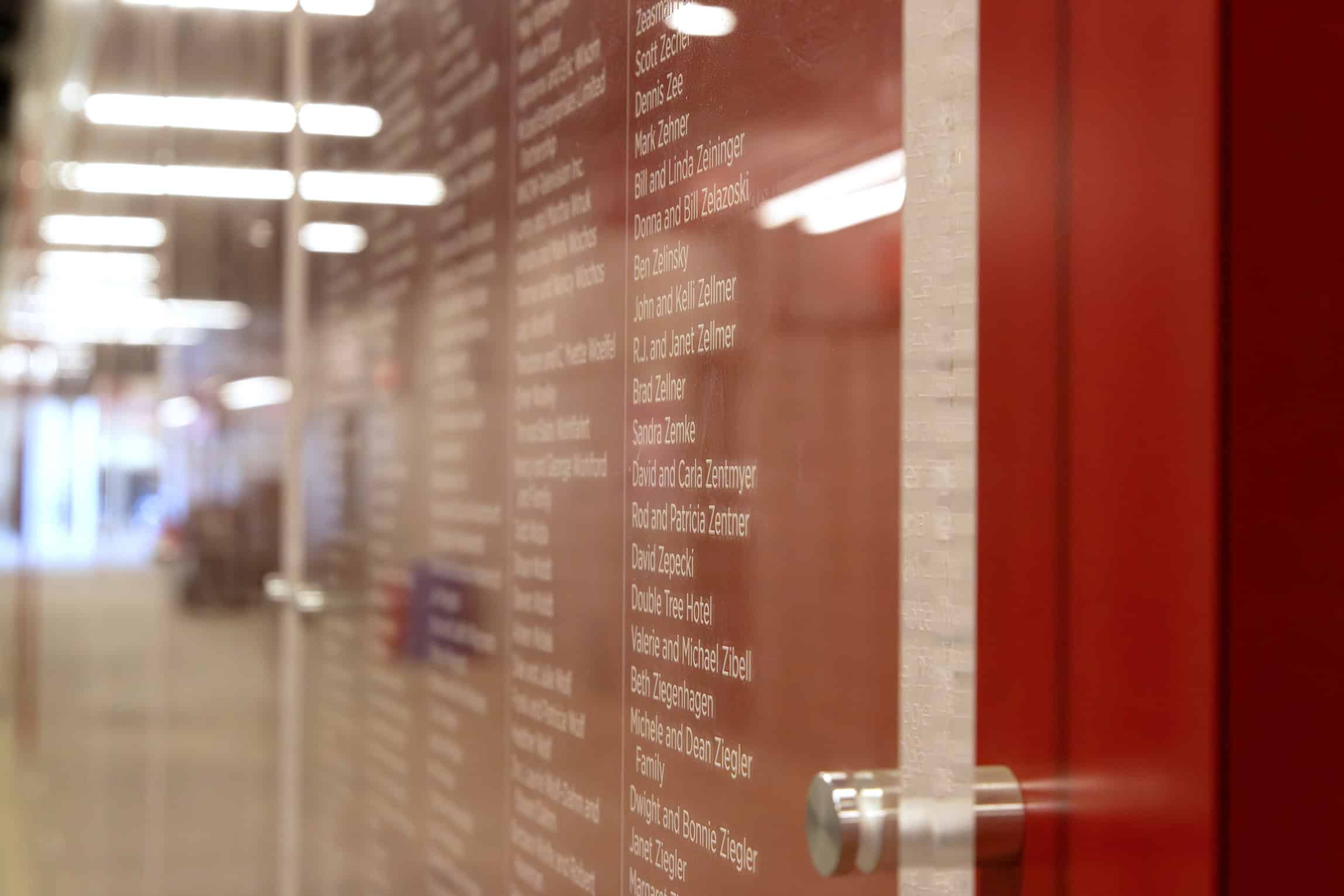Camp Randall Stadium Donor Wall Acrylic Panels