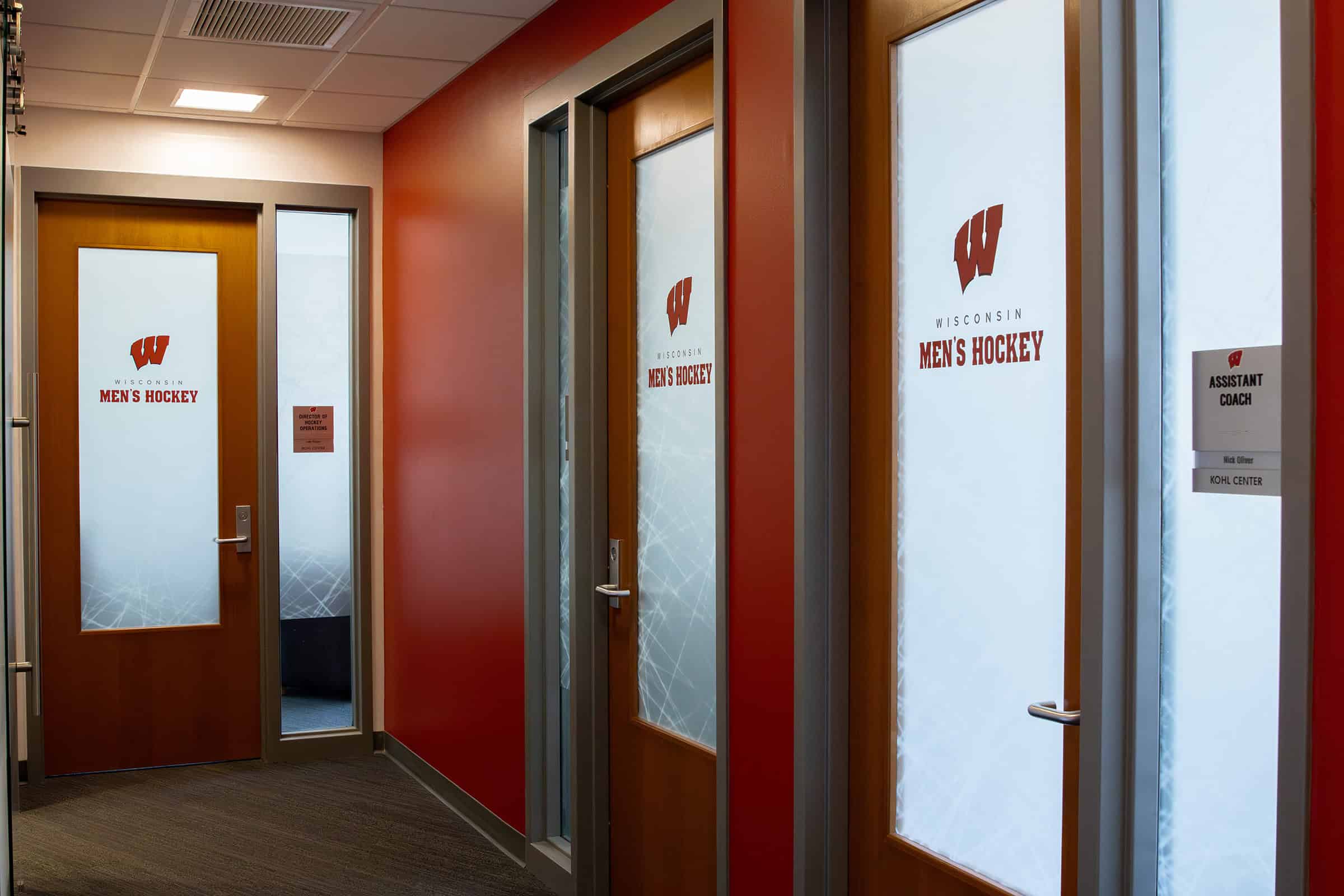 UW Men's Hockey Offices Custom Door Privacy Vinyl