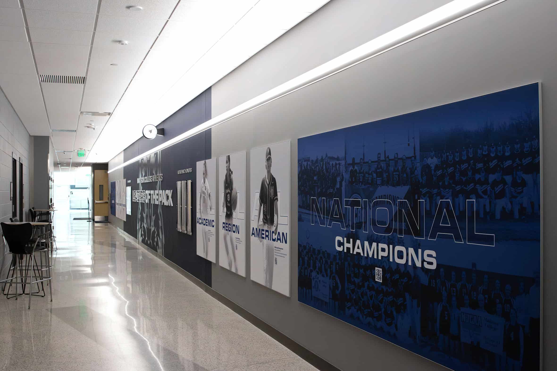 Custom Designed College Athletics Feature Wall