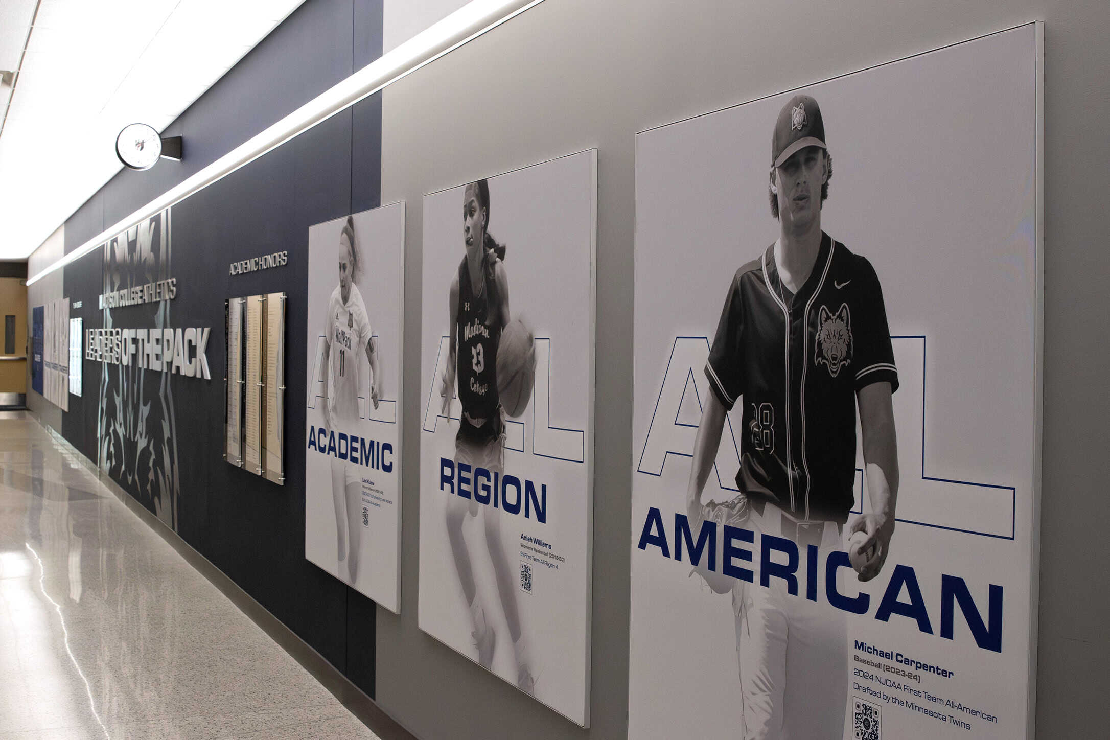Madison College Athletic Feature Wall SEG Frames