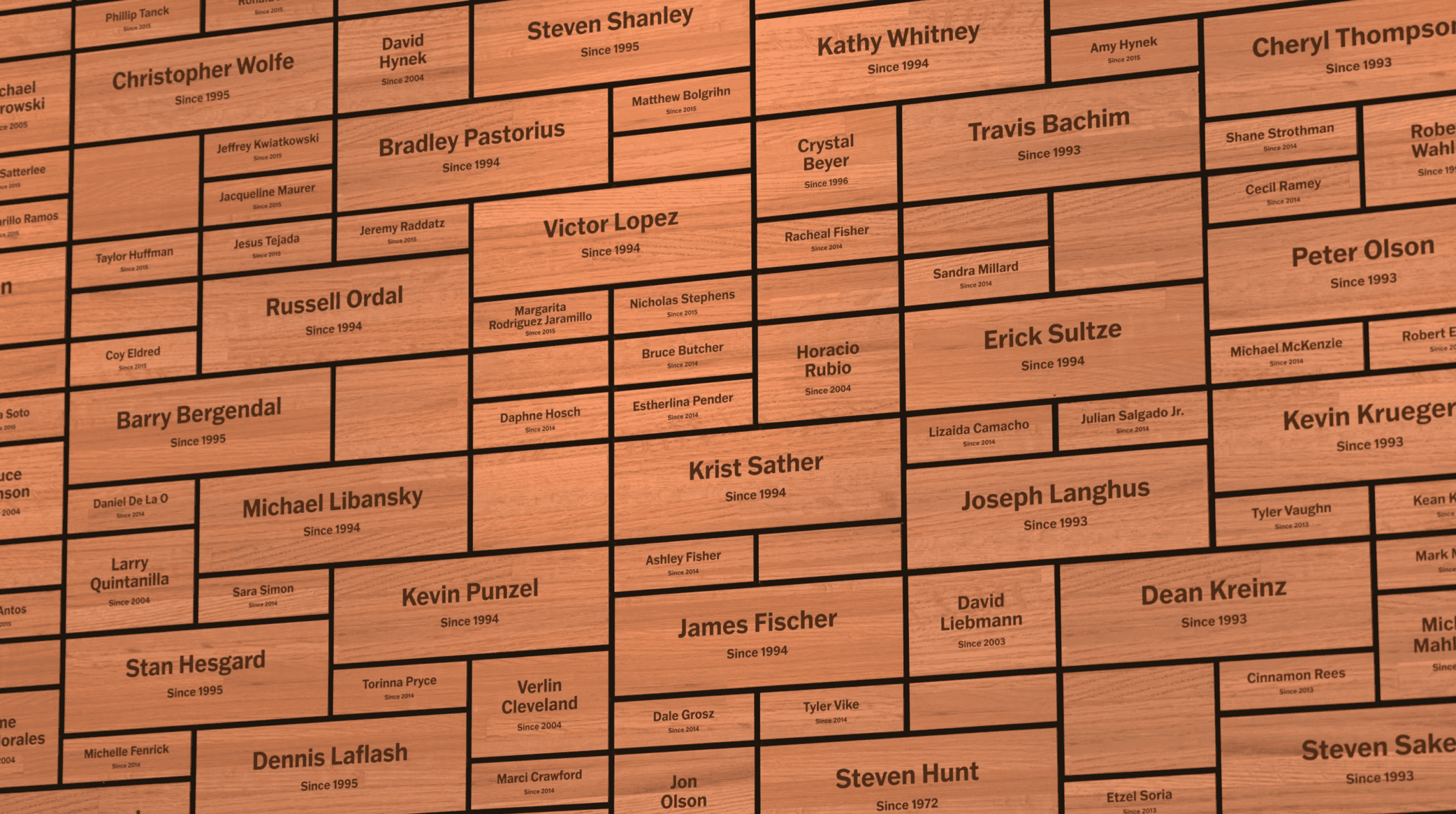 Custom Updatable Employee Recognition Wall