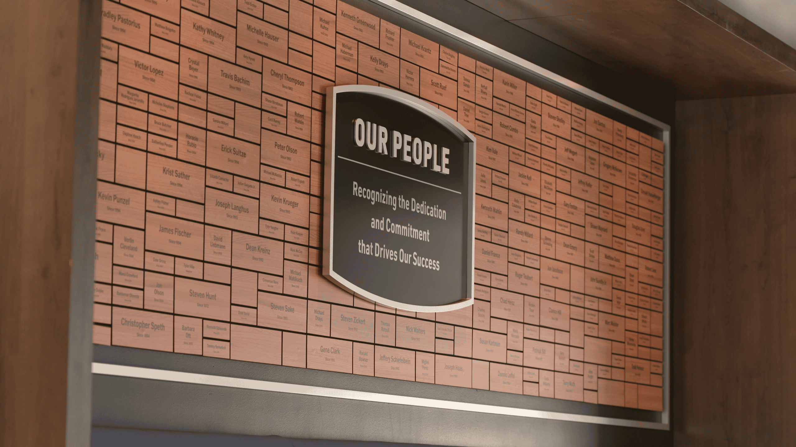 Custom Updatable Employee Recognition Wall