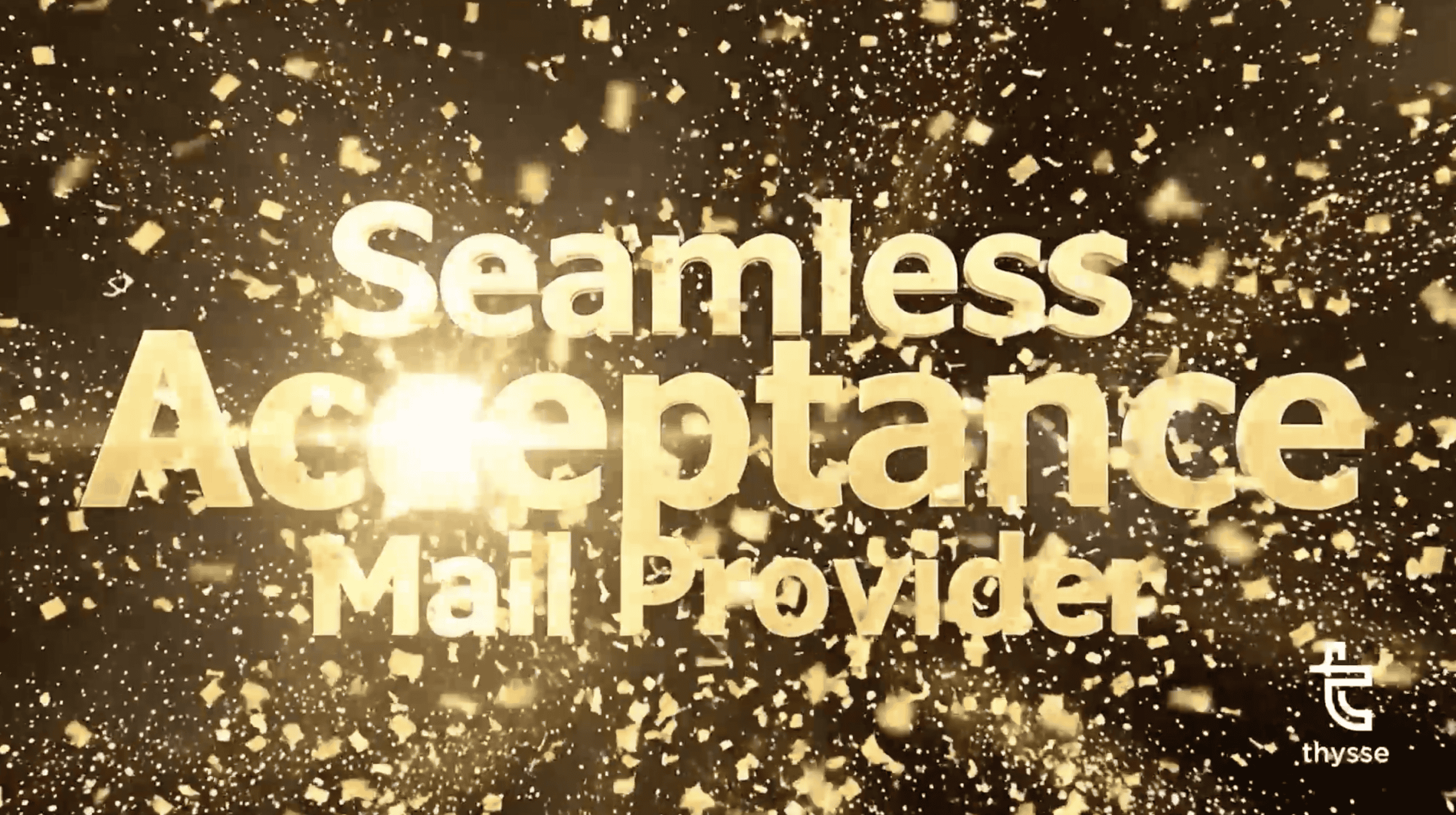 Seamless Acceptance Mail Provider Gold Confetti Announcement