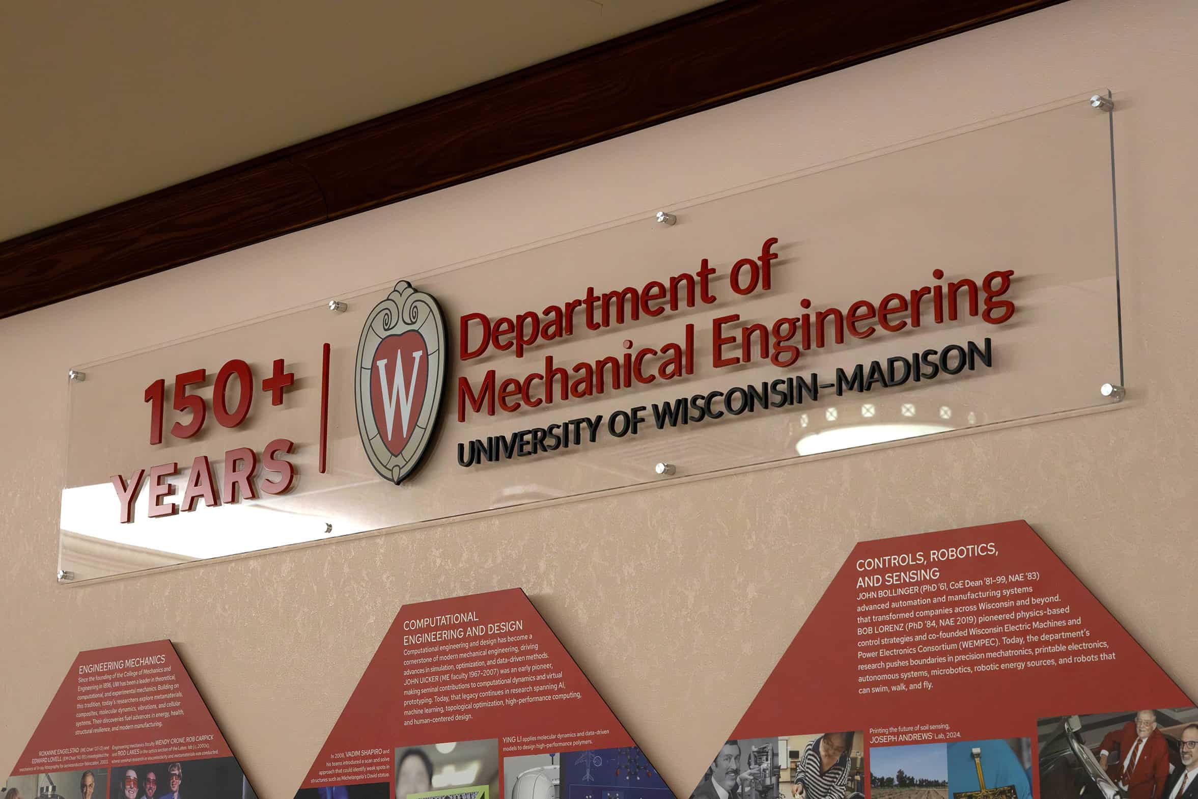 UW Mechanical Engineering Heritage Wall Acrylic Signage