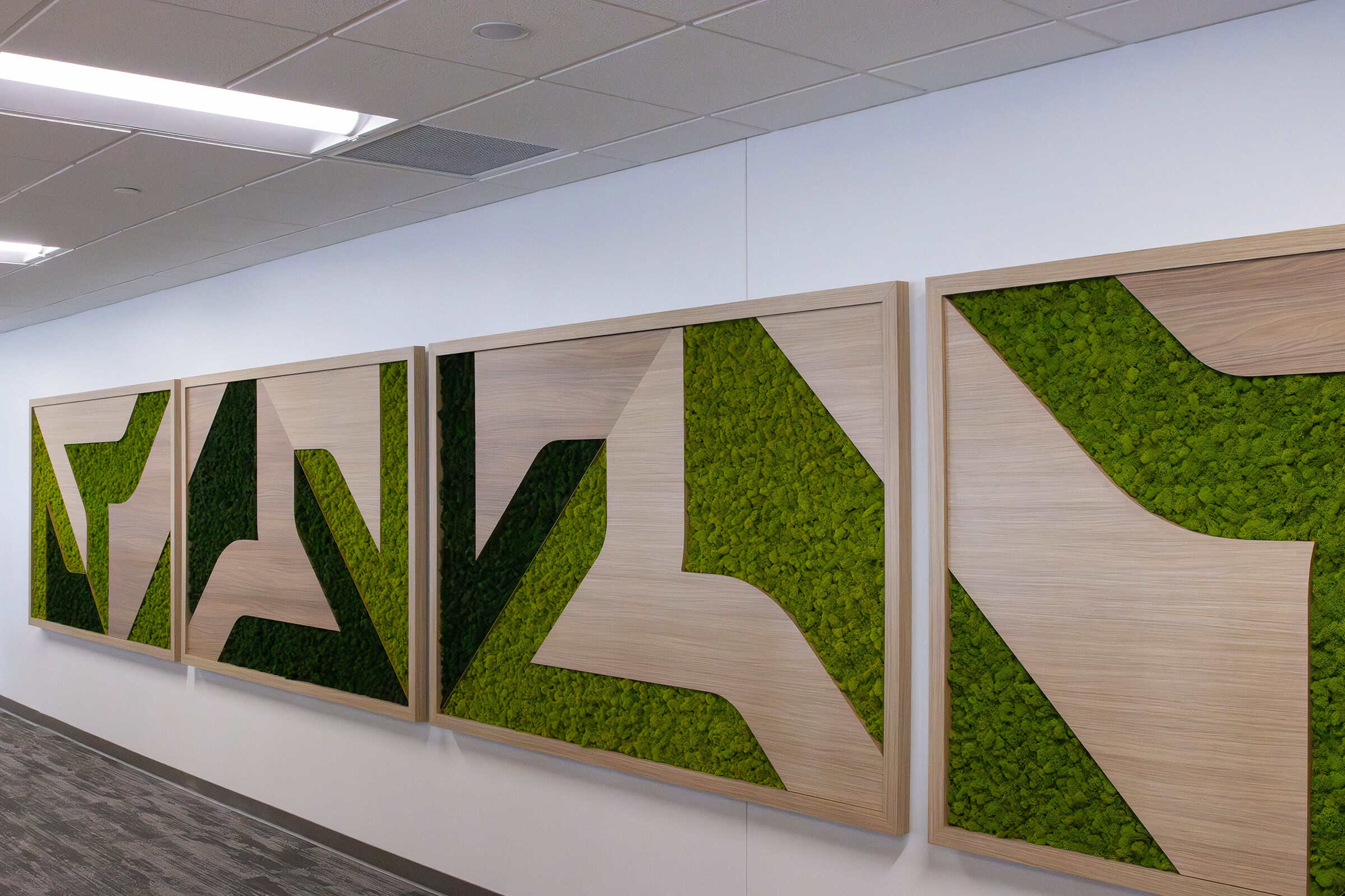 Custom Facility Branding Moss Feature Wall