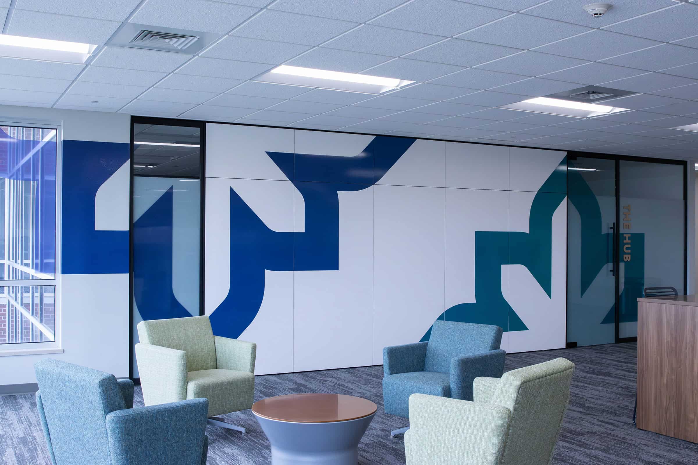 Conference Room Custom Facility Branding Vinyl Logo Feature Wall