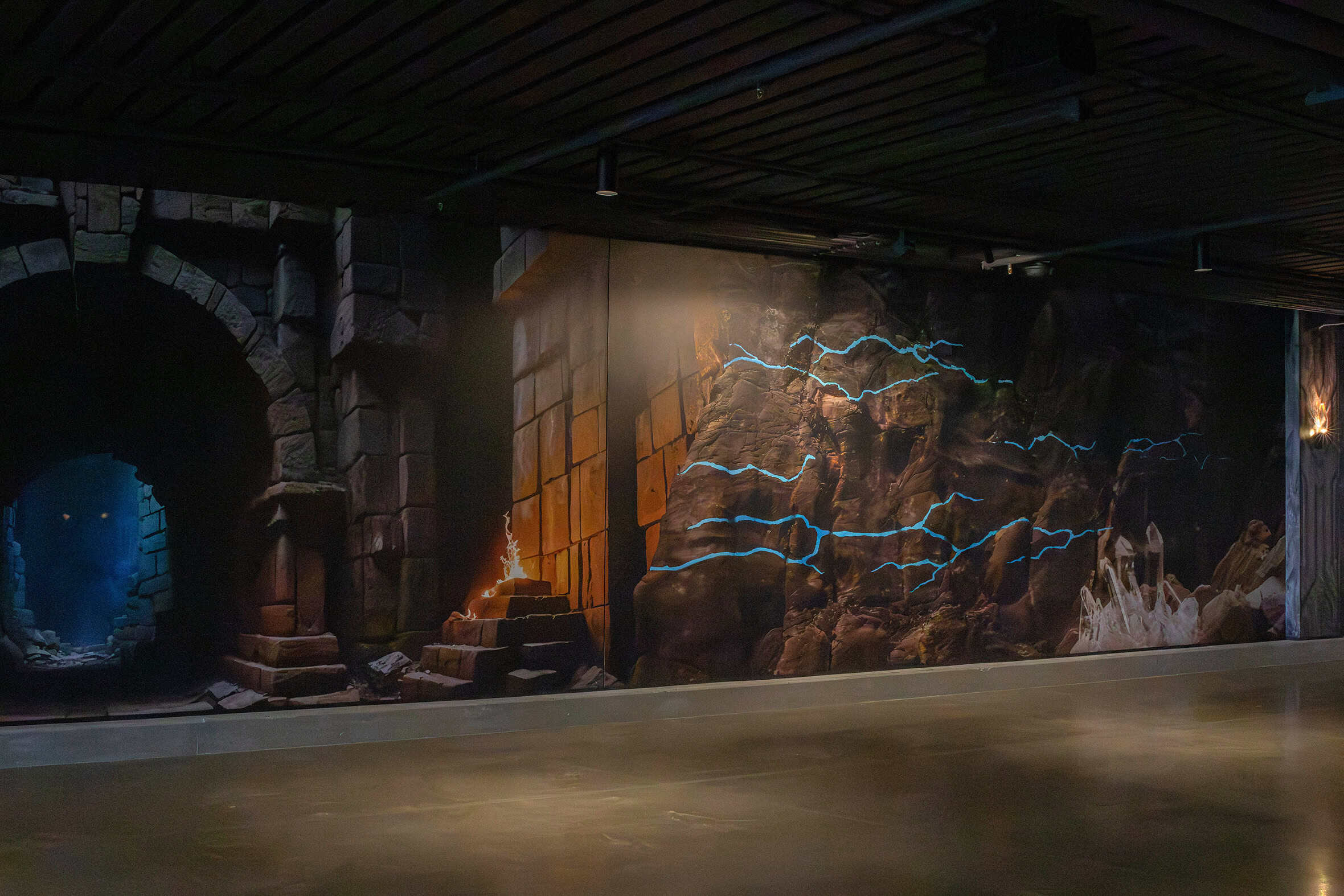 Large-scale environmental graphic installed in technology campus connector