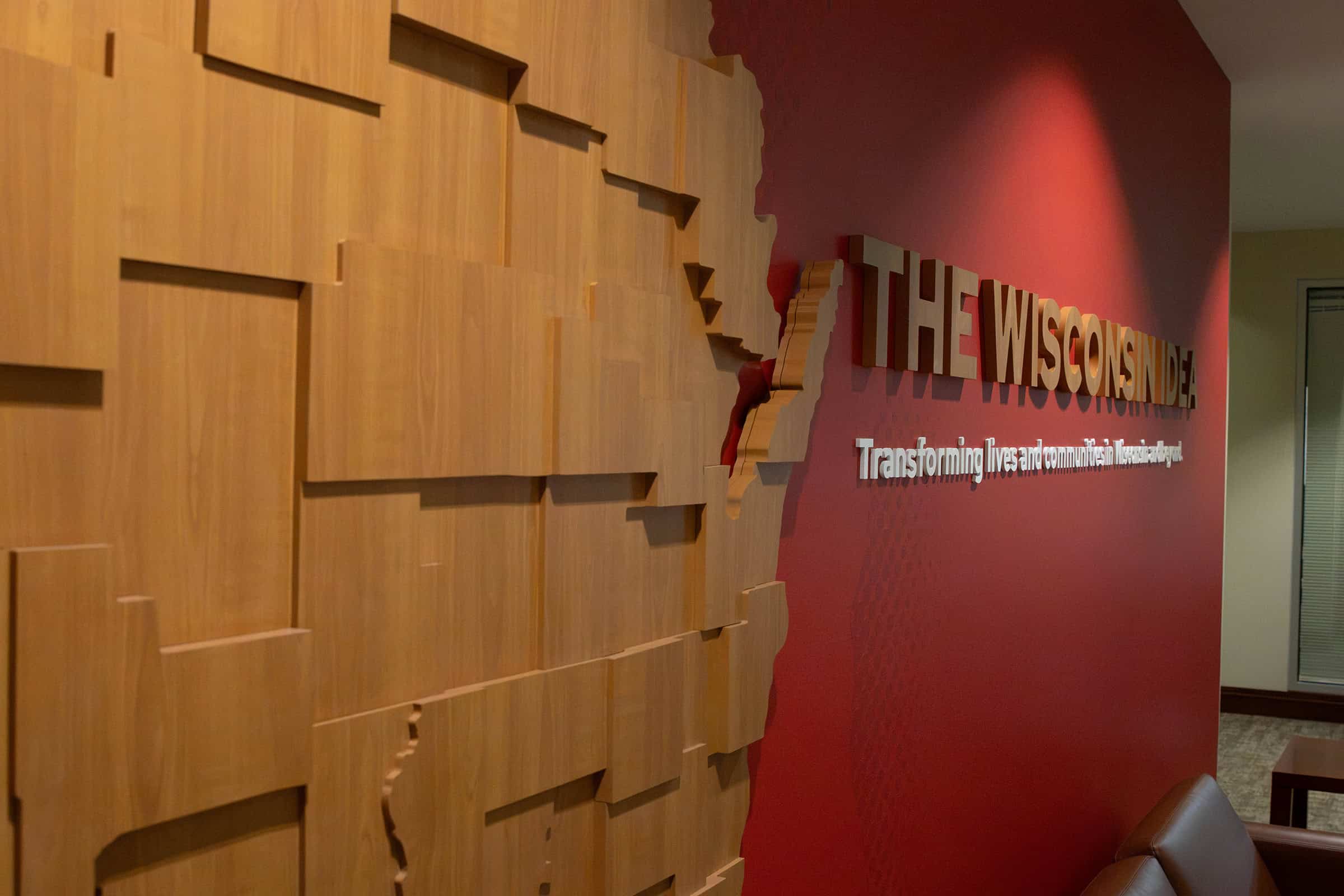 Dimensional Wood Wisconsin Feature Wall