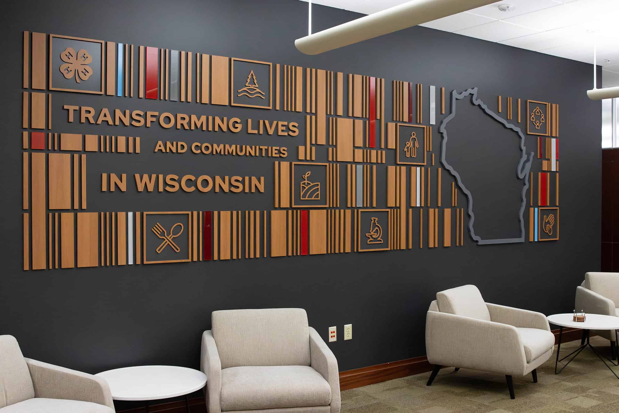 Wood And Acrylic Wisconsin Feature Wall